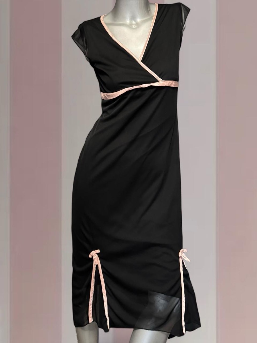 Ruby Rox Y2K Black/Pink Coquette Bow Midaxi Dress